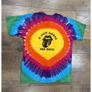 Vintage Rolling Stones Flip Restaurant‎ Tie Dye Graphic Tee Large Anvil